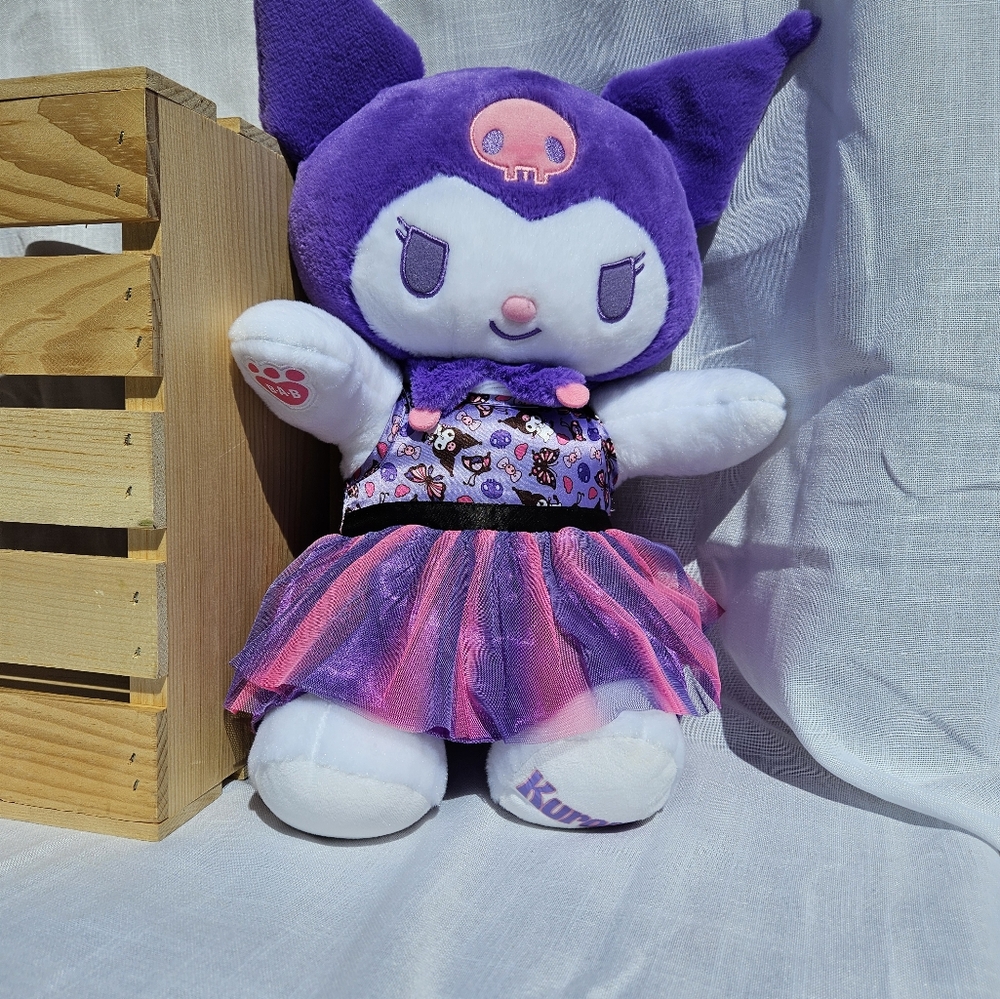 Build A Bear Kuromi Hello Kitty Sanrio Plush Purple And White With Dress